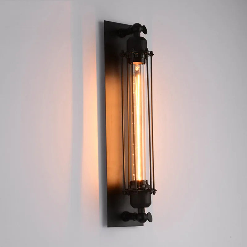 Retro Industrial Iron Wall Light – Loft & Bedroom LED Wall Lamp