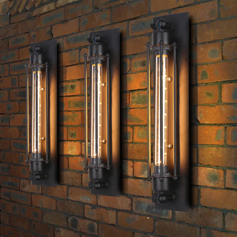 Retro Industrial Iron Wall Light – Loft & Bedroom LED Wall Lamp
