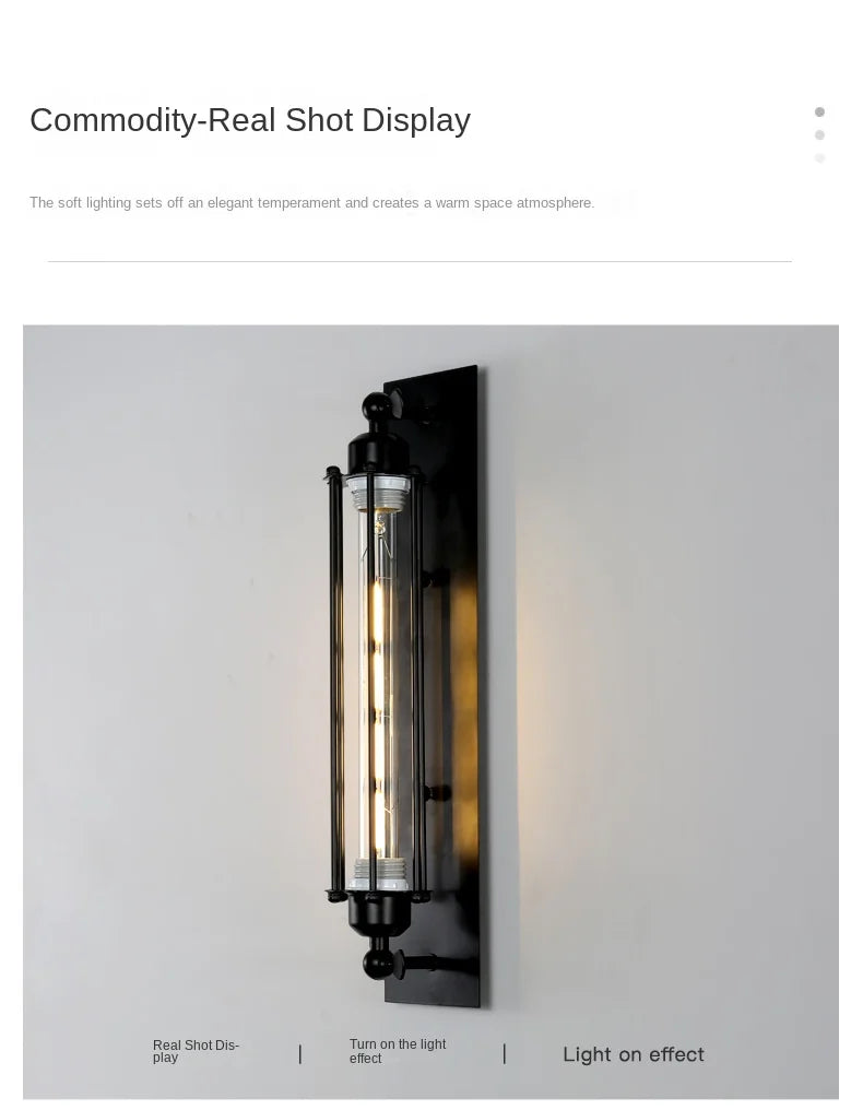 Retro Industrial Iron Wall Light – Loft & Bedroom LED Wall Lamp