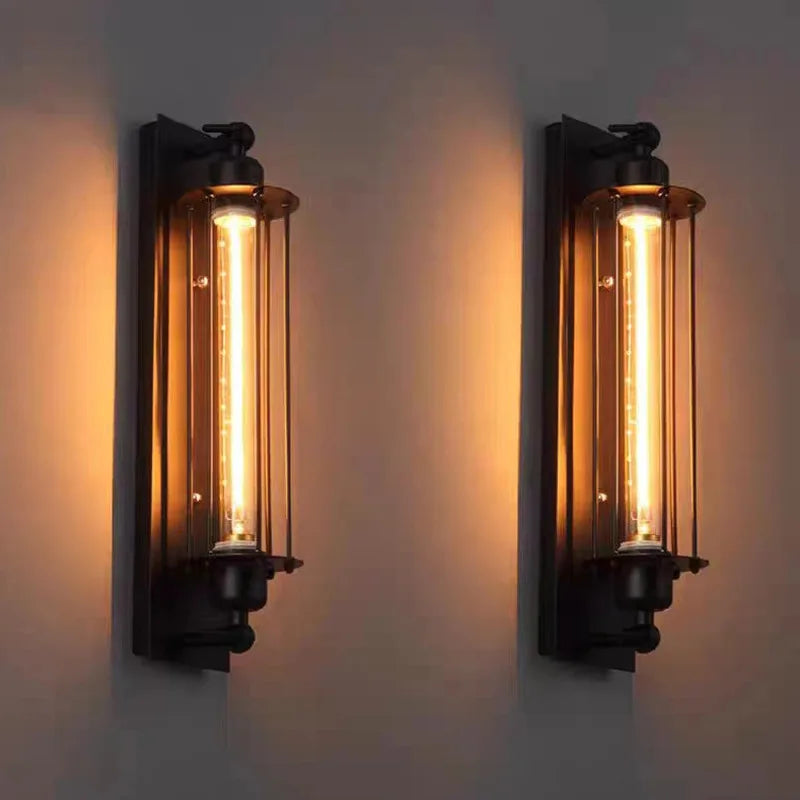 Retro Industrial Iron Wall Light – Loft & Bedroom LED Wall Lamp